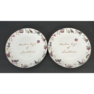 Better Homes and Gardens 12 Days of Christmas et Of 2 Dinner Plates NEW 11395796